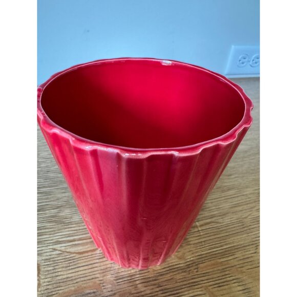 Red Ceramic Flower Pot 5.0 Bromeliad Designer By Masterpiece Flower Co.; 6" Tall - Picture 2 of 7
